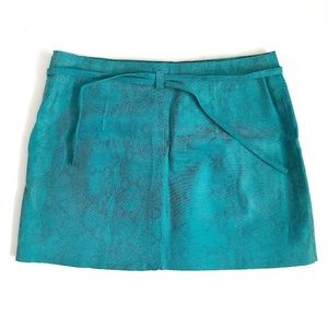 Express Teal 100% Leather Python Mini Skirt